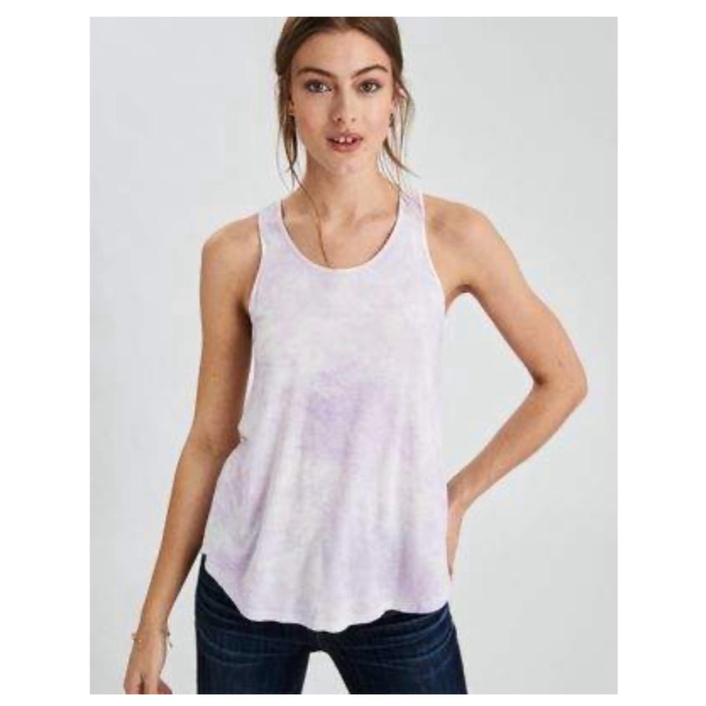 Purple & White Tie-Dye Tank